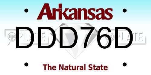 DDD76D Arkansas License Plate
