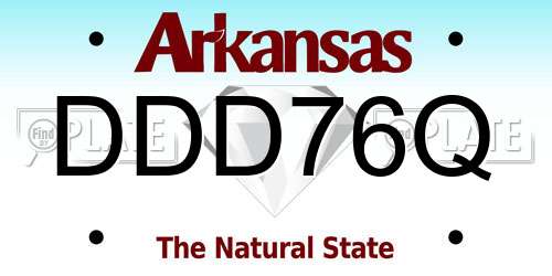 DDD76Q Arkansas License Plate