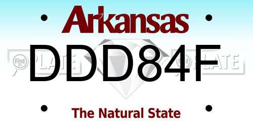 DDD84F Arkansas License Plate