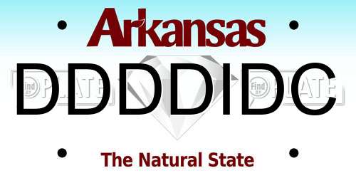 DDDDIDC Arkansas License Plate