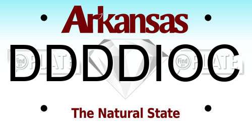 DDDDIOC Arkansas License Plate