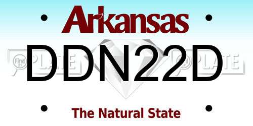 DDN22D Arkansas License Plate