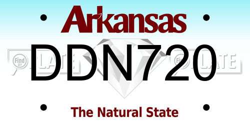 DDN720 Arkansas License Plate