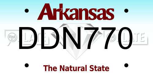 DDN770 Arkansas License Plate