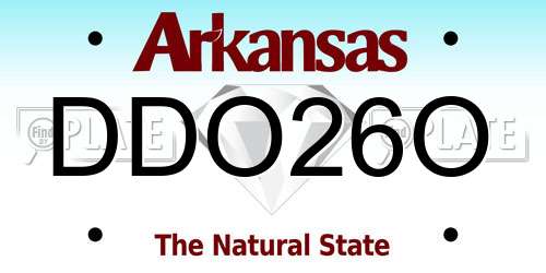 DDO26O Arkansas License Plate