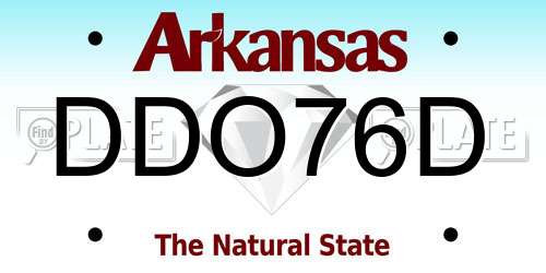 DDO76D Arkansas License Plate