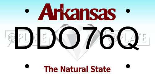 DDO76Q Arkansas License Plate