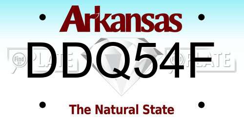 DDQ54F Arkansas License Plate