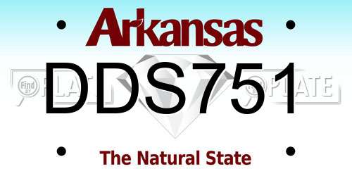 DDS751 Arkansas License Plate