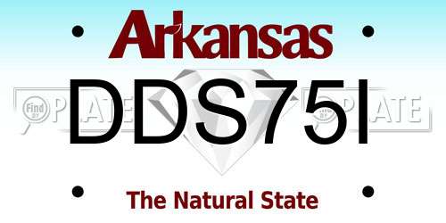 DDS75I Arkansas License Plate