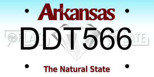 DDT566 Arkansas License Plate