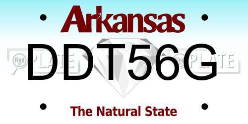 DDT56G Arkansas License Plate