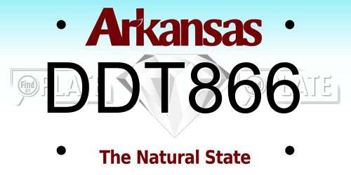 DDT866 Arkansas License Plate