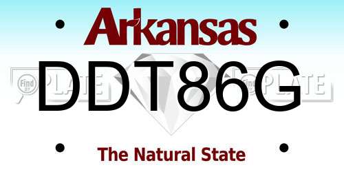 DDT86G Arkansas License Plate