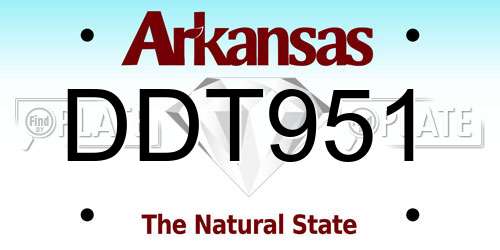 DDT951 Arkansas License Plate