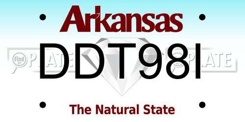 DDT98I Arkansas License Plate