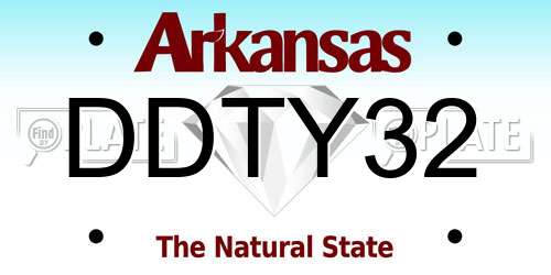DDTY32 Arkansas License Plate