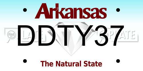 DDTY37 Arkansas License Plate