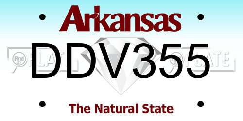 DDV355 Arkansas License Plate