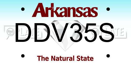 DDV35S Arkansas License Plate