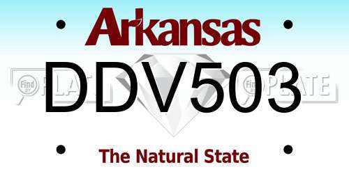 DDV503 Arkansas License Plate
