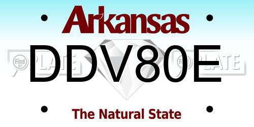 DDV80E Arkansas License Plate