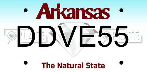 DDVE55 Arkansas License Plate