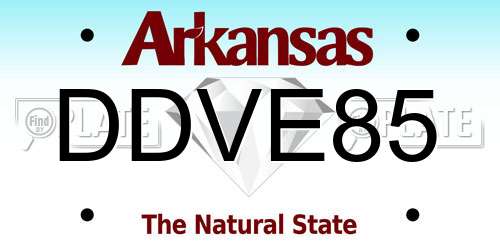 DDVE85 Arkansas License Plate