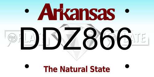 DDZ866 Arkansas License Plate