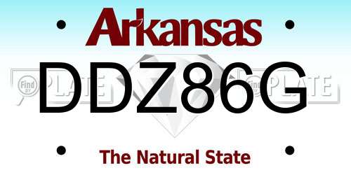DDZ86G Arkansas License Plate