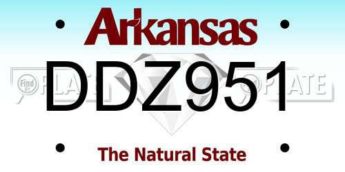 DDZ951 Arkansas License Plate