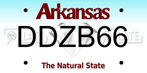 DDZB66 Arkansas License Plate