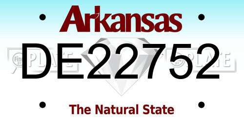 DE22752 Arkansas License Plate