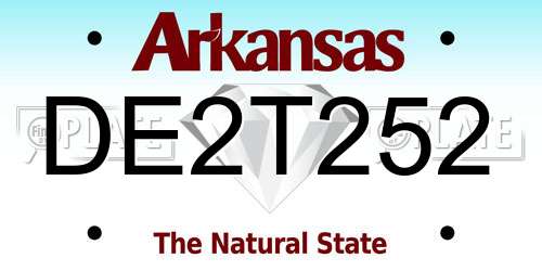 DE2T252 Arkansas License Plate