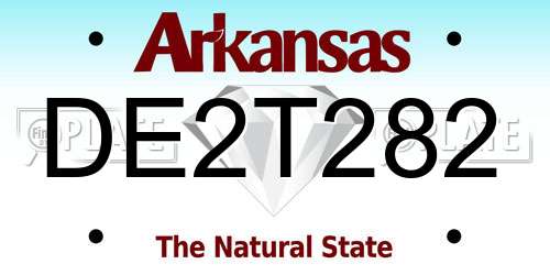 DE2T282 Arkansas License Plate