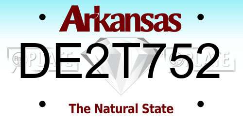 DE2T752 Arkansas License Plate