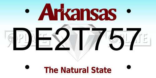 DE2T757 Arkansas License Plate