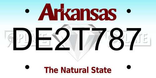 DE2T787 Arkansas License Plate