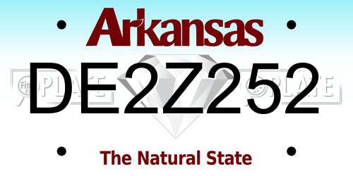 DE2Z252 Arkansas License Plate