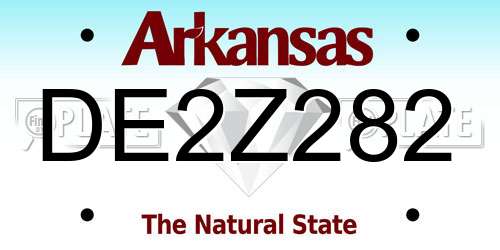 DE2Z282 Arkansas License Plate