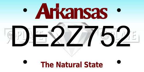 DE2Z752 Arkansas License Plate