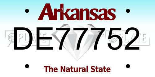 DE77752 Arkansas License Plate