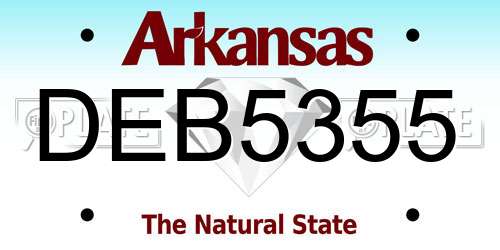 DEB5355 Arkansas License Plate