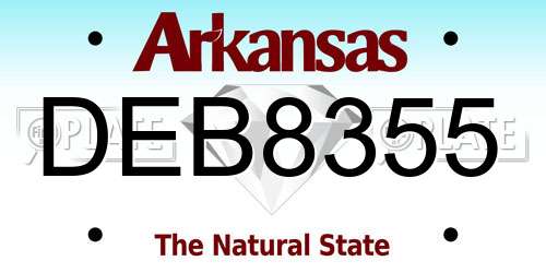 DEB8355 Arkansas License Plate