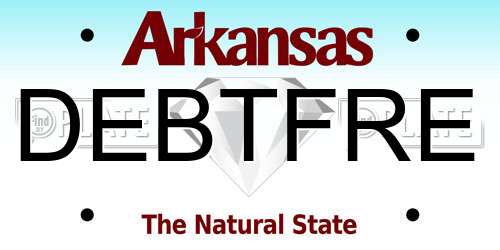 DEBTFRE Arkansas License Plate