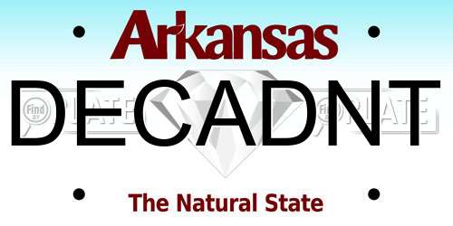 DECADNT Arkansas License Plate