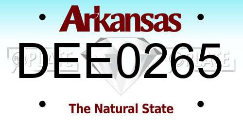 DEE0265 Arkansas License Plate