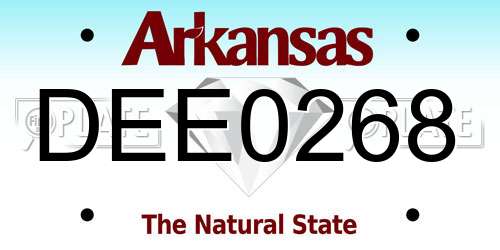 DEE0268 Arkansas License Plate