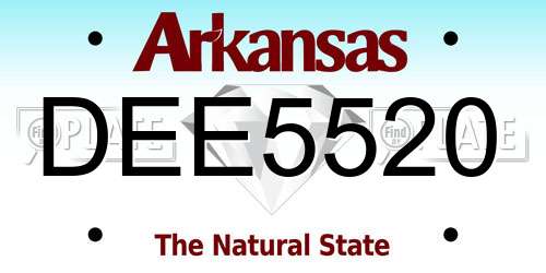 DEE5520 Arkansas License Plate