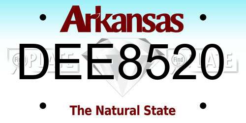 DEE8520 Arkansas License Plate